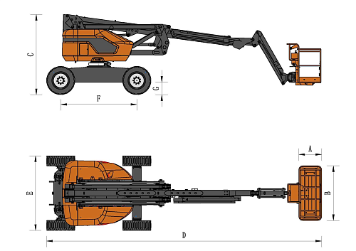 Коленчатый подъемник SKYBOOM GTZZ-18EJ
